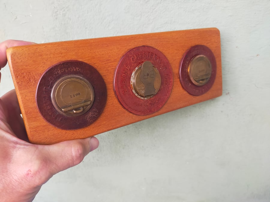 Vintage Tape Measure Key and Letter Rack 10