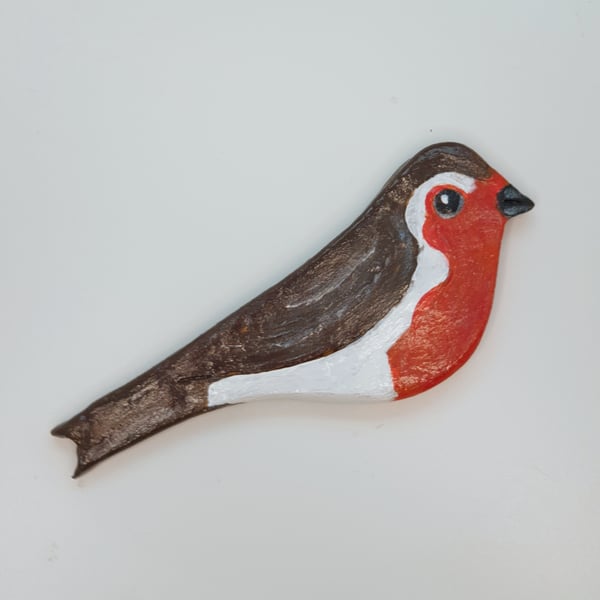 Clay robin fridge magnet, garden bird, kitchen gift for a bird lover