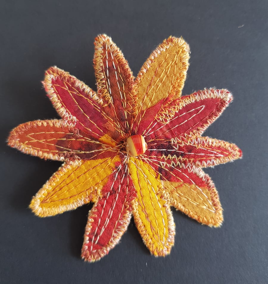 Sunflower Silk Brooch 
