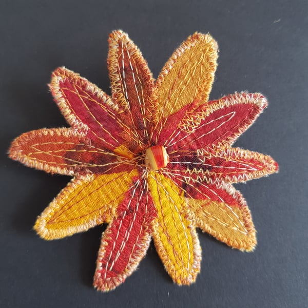 Sunflower Silk Brooch 