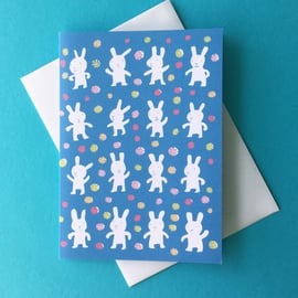 Lucky White Rabbits card by Jo Brown