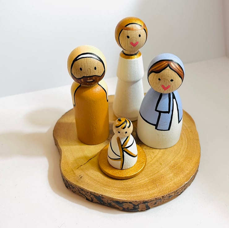 Beautiful Christmas Nativity Set Jesus, Mary, Folksy