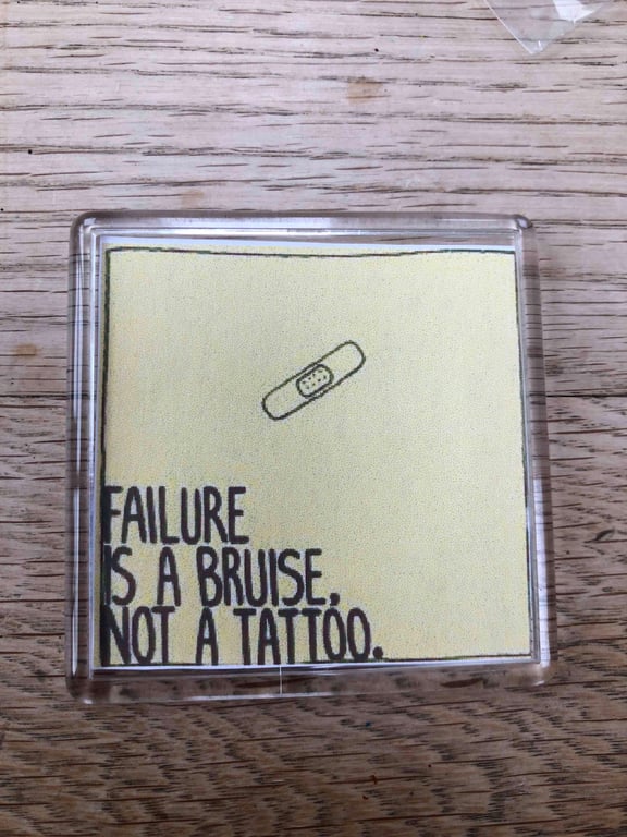 Failure Is Not Permanent Motivational Self Help Decorative Fridge Magnet