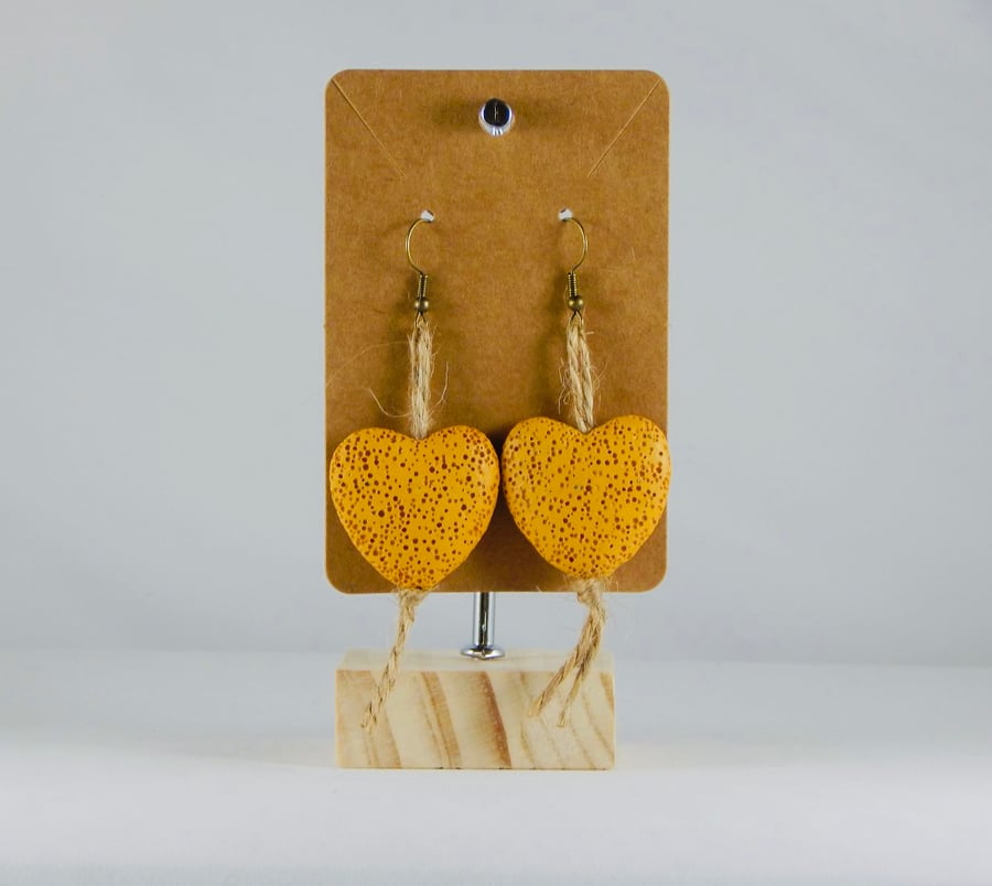 Yellow heart earrings
