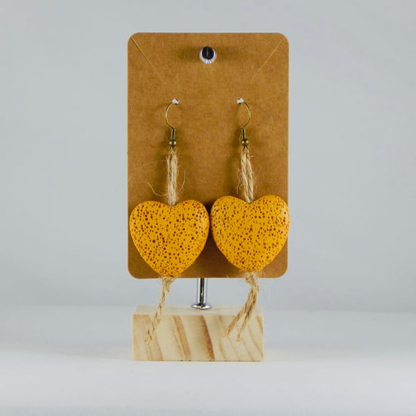 Yellow heart earrings
