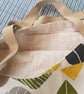 Tote bag; yellow and green leaf: fully lined with inside pocket  - Image 4