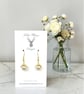 Charm Earrings - Gold Pearl