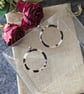 Tortoise Shell Hoops on Ball Stud Earrings  - Image 2