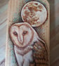 Pyrography large & long Barn Owl wooden board hanging decoration - Image 5