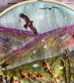 Moorland landscape hand painted and embroidered  - Image 9