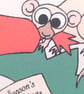 Rat Christmas Card with Cute Rats Pulling Christmas Cracker - A-SSQ - Image 4