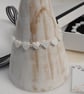 Mother of pearl hearts stretch bracelet with sterling silver beads