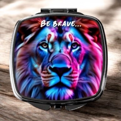 Be brave lion compact mirror supportive gift