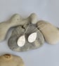 Pebble Drop Earrings, Recycled Sterling Silver Threader Earrings - Image 3