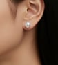 10mm Button Freshwater Pearl Sterling Silver Stud Earrings - Image 1