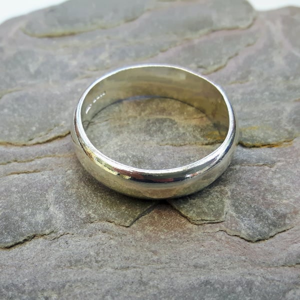 Silver Ring, classic style, large size, Man's ring, Hallmarked