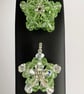 Handbag Charm, Green Peridot Crystal Star, with a Chainmaille Chain and Keyring - Image 4
