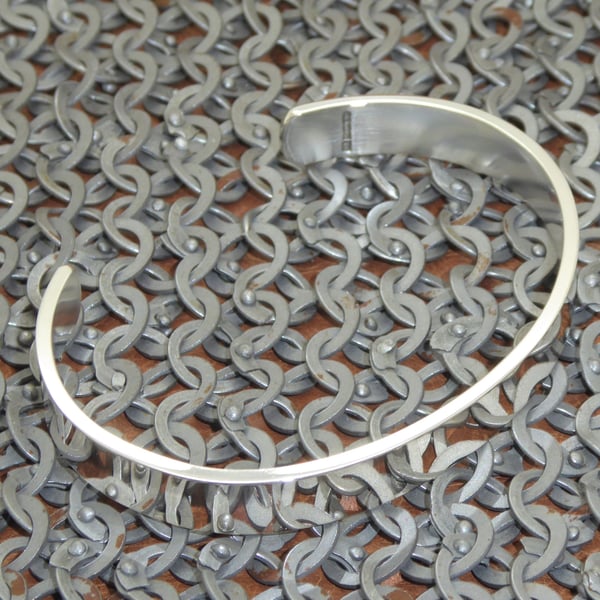 Men's 30 Grams Sterling 925 Silver "Polished" Torque, Bangle, Bracelet.