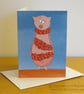 Tinsel Pig Christmas Card A6 - Image 2
