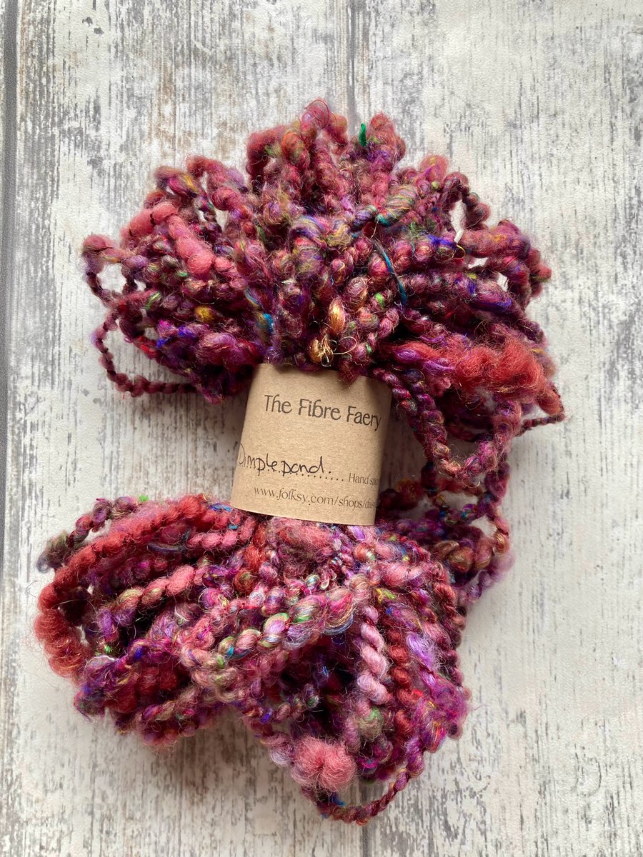 Hand spun art yarn Dimplepond 40g