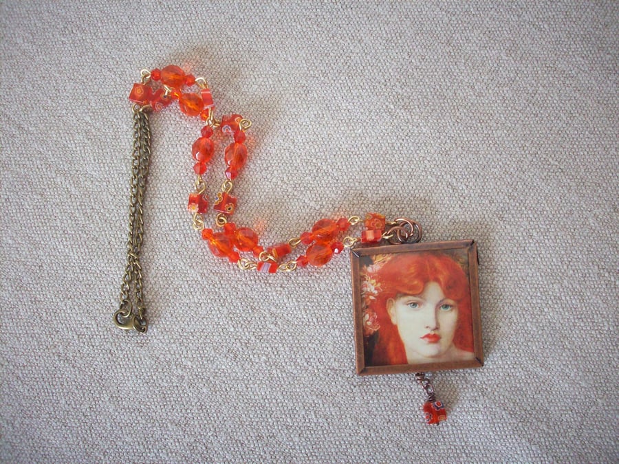 Dante Gabriel Rossetti 'La Ghirlandata' Art Necklace