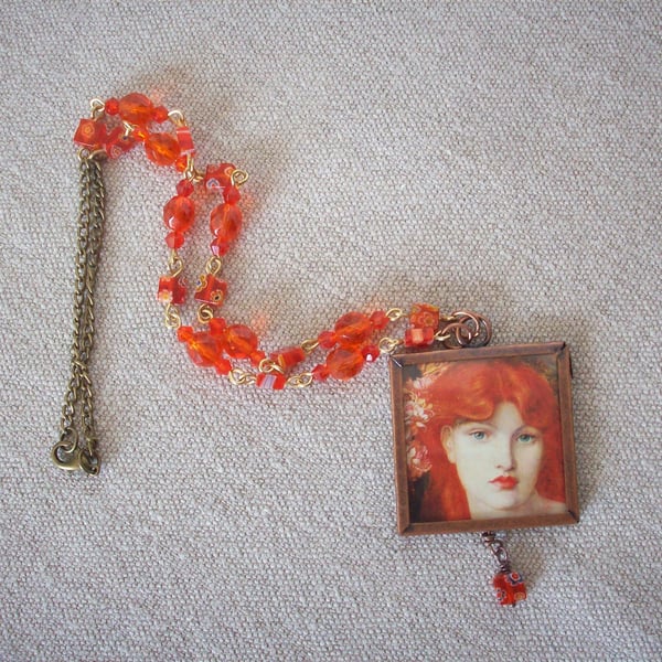 Dante Gabriel Rossetti 'La Ghirlandata' Art Necklace