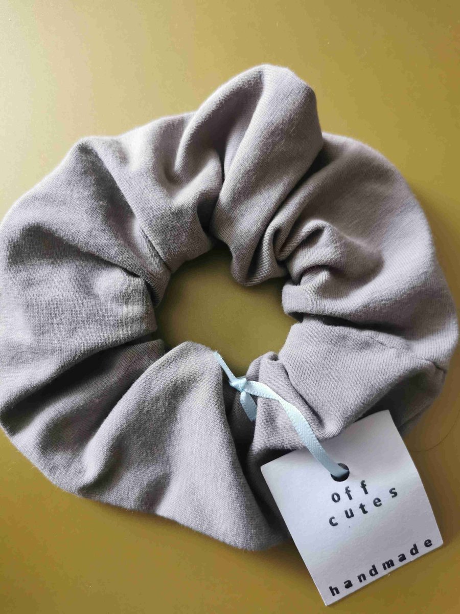 Grey Jersey Scrunchie 