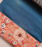 A5 Reusable Fabric Notebook Cover - Dandelion Clocks on Orange with Teal Lining - Image 6