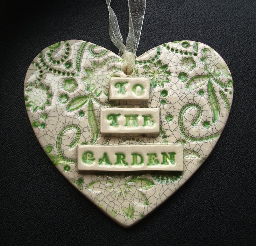 ceramic To The Garden heart