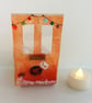 Xmas tea light holder, Christmas front door candle, festive gift, fused glass. 