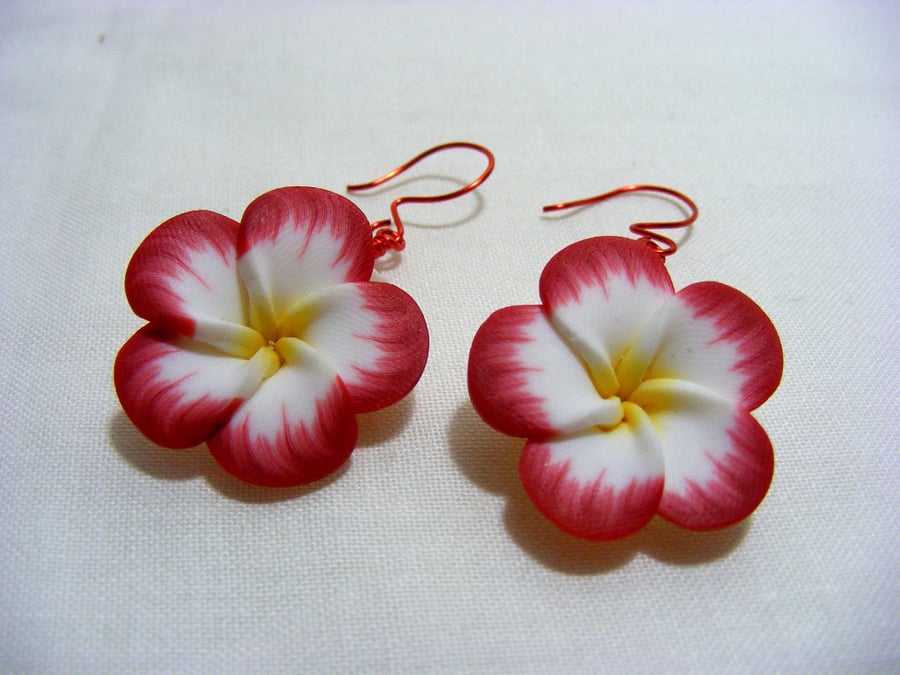 Red Pansy Earrings