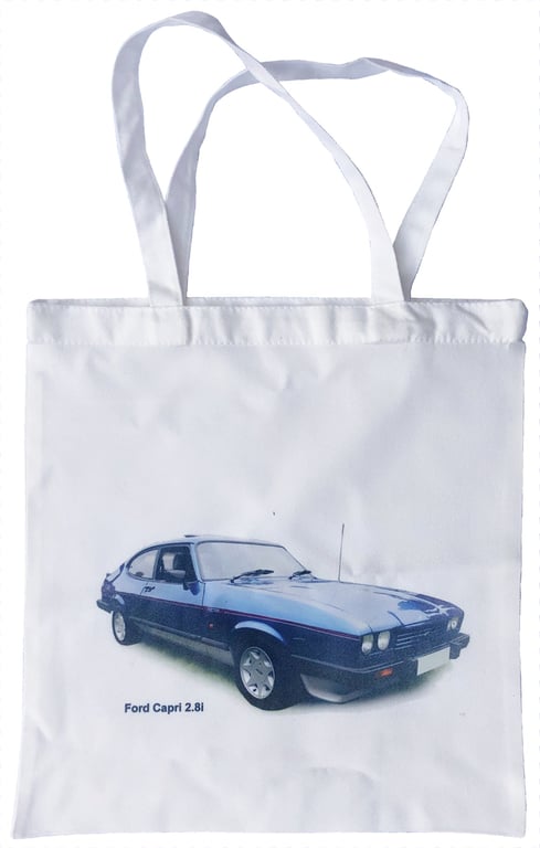 Ford Capri 2.8i (Blue) - Shopping Tote Bag - Approx Size 39x37cm plus Handles