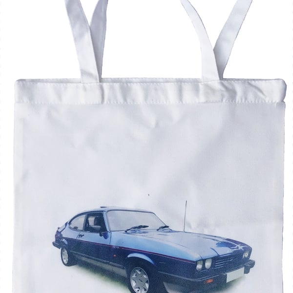 Ford Capri 2.8i (Blue) - Shopping Tote Bag - Approx Size 39x37cm plus Handles