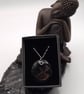 Nautilus Seashell Fused Glass Pendant with Real Platinum Lustre Motif - Image 10