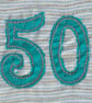 50 blue, handmade card - Image 1