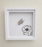 Handmade Sea Glass Butterfly Wall Art - Botanical Decor - Framed