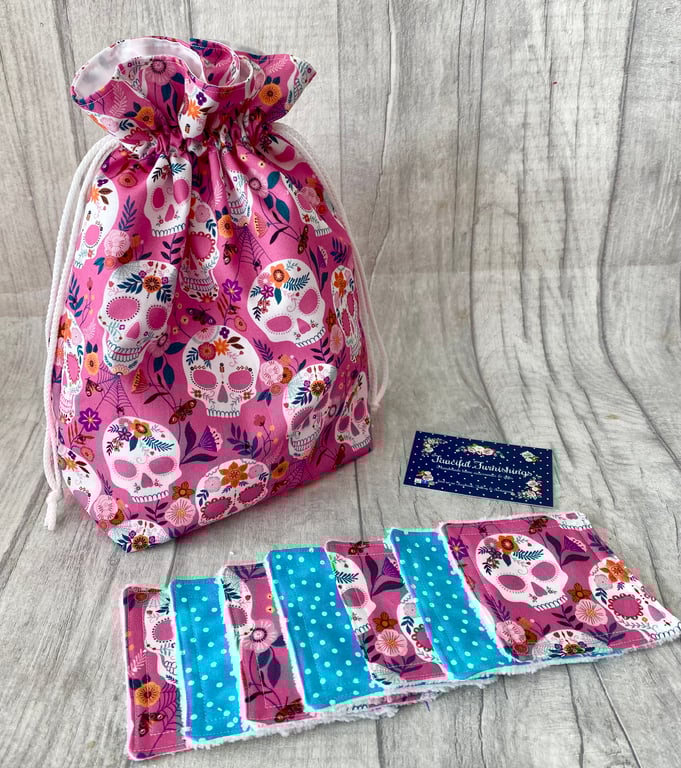 Reusable Makeup Wipes & Toiletry Bag Set