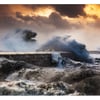 The Cobb Lyme Regis Dorset storm photographic print. 36"x24"