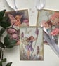 GIFT TAGS Vintage-style. ( set of 3 ) Flower Fairies . ' Summer mix 2' . 