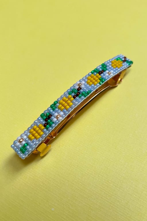 Sicilian Lemon Beaded Barrette – Summer Hair Accessory