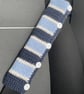 CAR SEATBELT  sleeve ( padded ) . Alpaca blend. Blues , stripes. - Image 1