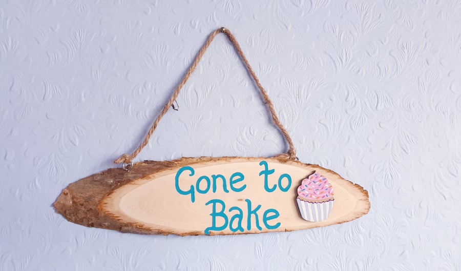 Gone to Bake hand painted plaque. Baking gift.