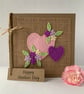 Handmade Mother’s Day Card. Hearts and flowers from wool felt.  - Image 2