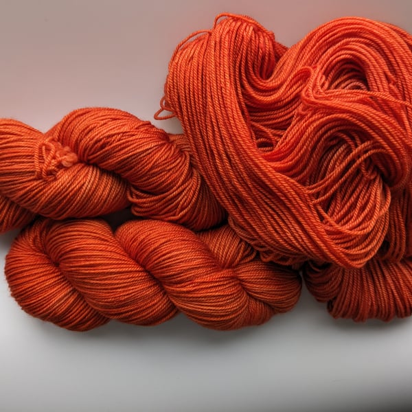 Pumpkin Merino Cashmere Hand Dyed 4ply Yarn