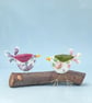 Fused Glass Flower Bird Decoration - Image 2