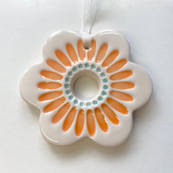 Ceramic flower decoration orange