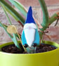 Fused glass gonk or gnome plant pot garden stake decoration