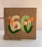 Handmade 60th Birthday Card from wool felt. Keepsake Card. Textile Card. - Image 4