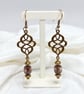 Brown Star Dust Glass Bead Earrings - Image 1