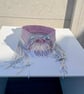 Pink Gingham Detachable Vintage Crystal  Collar - Upcycled Swarovski Neckcessory - Image 5